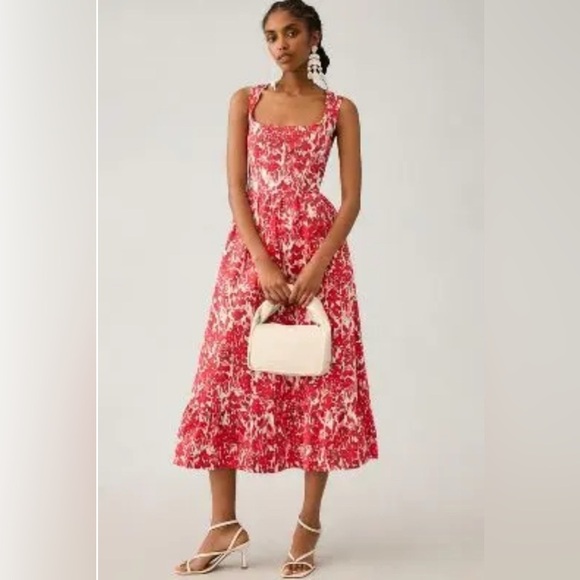 Aureta Square-Neck Corset A-Line Dress | Anthropologie size Large NWT - Picture 1 of 15